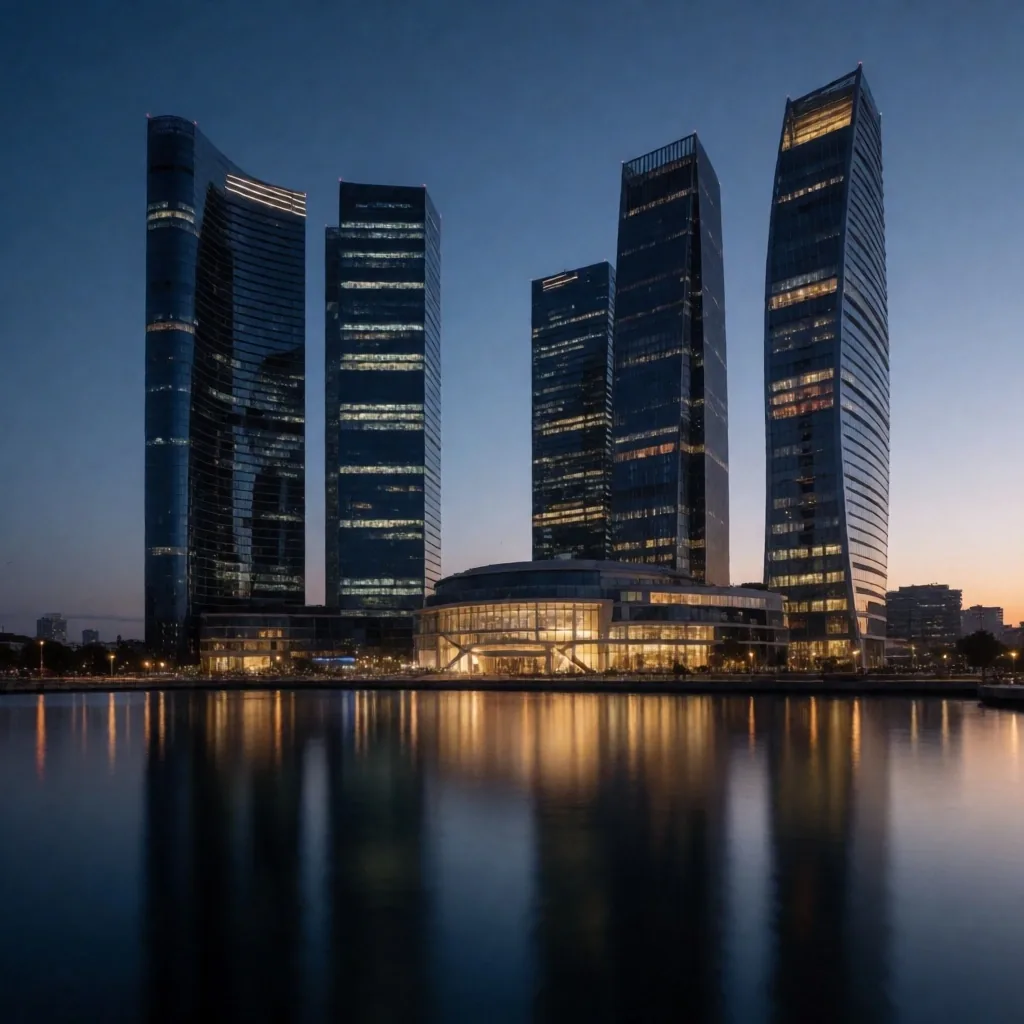 İstanbul finans merkezi gece görünümü