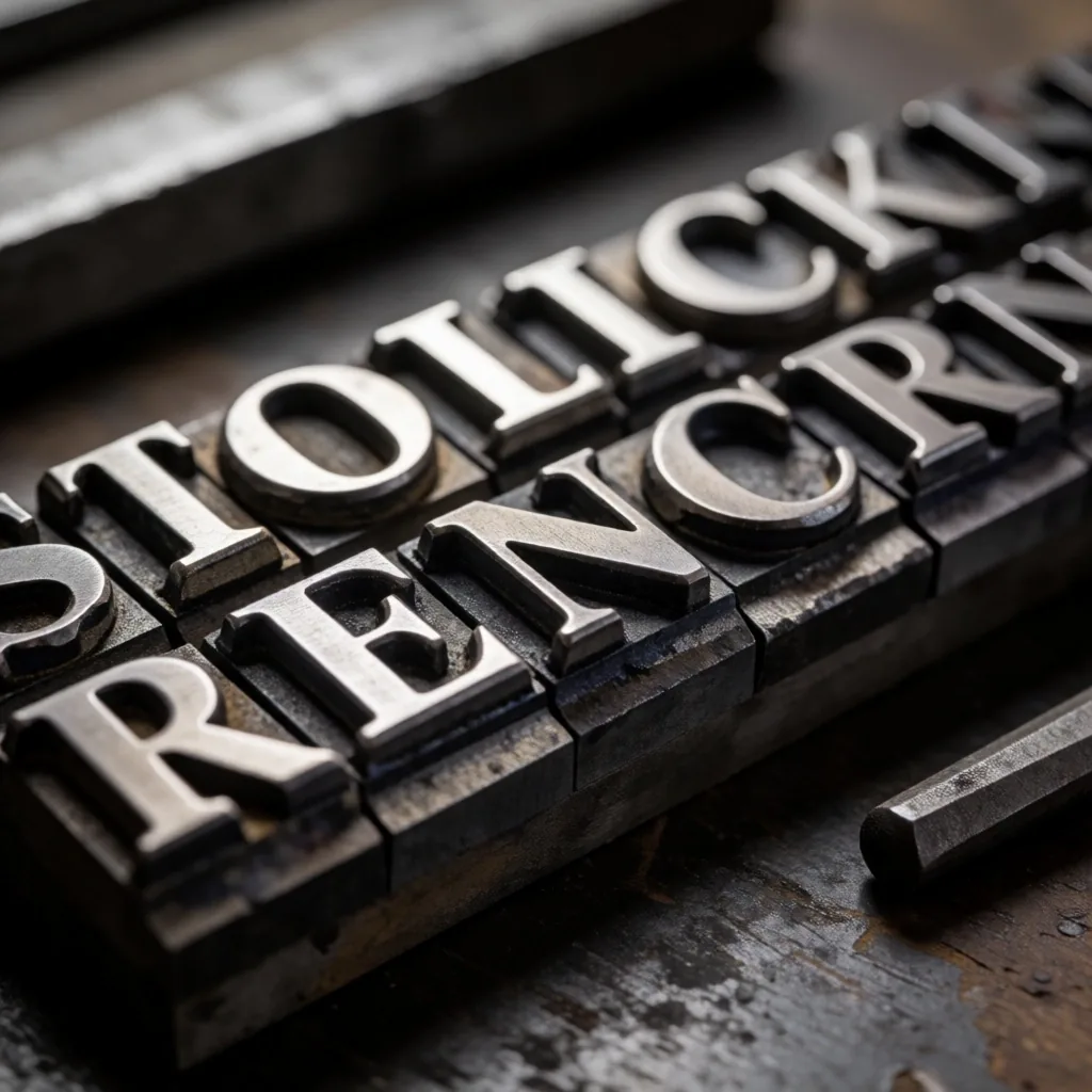 Letterpress metal harf kalıpları detayı